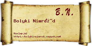 Bolyki Nimród névjegykártya